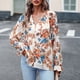 thumbnail image 2 of Camisa de moda para mujer con un solo pecho blusas estampadas florales Tops atuendo diario, 2 of 7
