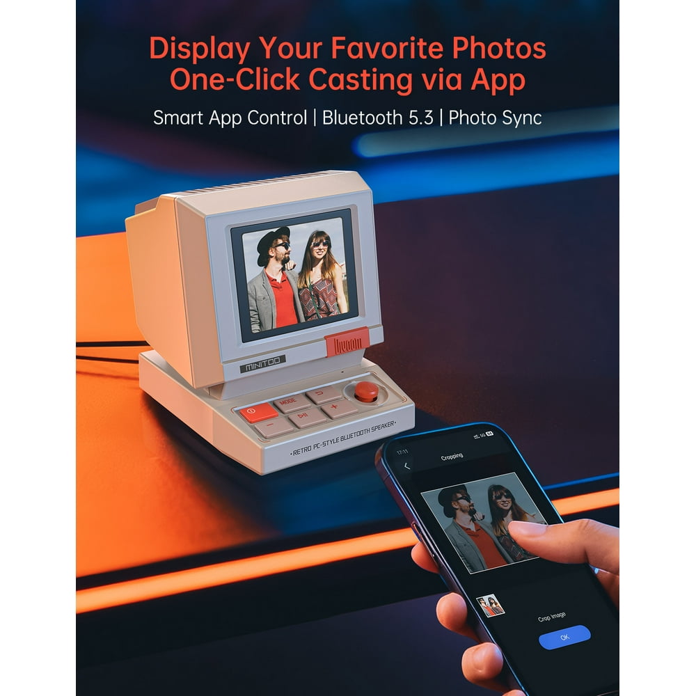 Divoom app customization with retro pixel desktop speaker