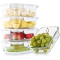 thumbnail image 2 of 5 Pack 36 Oz Glass Meal Prep Containers with Lids, Reusable Glass Food Storage Containers with Lids, Leak Proof, Microwave, Oven, Freezer and Dishwasher Safe (Gray), 2 of 6