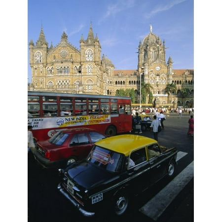 Traffic in Front of the Station, Victoria Railway Terminus, Mumbai, Maharashtra State, India Print Wall Art By Gavin (Best Radio Stations In India)