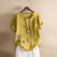 thumbnail image 2 of Yuncity Womens Linen Tops Casual Loose Cotton Short Sleeve T-Shirt S-2Xl, 2 of 5
