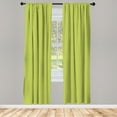 thumbnail image 3 of Ambesonne Retro Curtains, Geometric Nostalgic Motif, Pair of 28"x95", Lime Green Pastel Yellow, 3 of 5