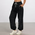 thumbnail image 4 of Womens Furry Pants High Waist Casual Joggers Elastic Cuff Comfortable Pants Trousers with Pockets For Everyday Wear and Outdoor Gyujnb,Size:XXL, 4 of 6