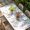 White Light Green Light Purple, variant on Wisteria Table Cloths for 4 Foot Rectangle Tables, Purple Flowers Leaves Butterflies Plants Spring Beige Patio Waterproof Elastic Fitted Tablecloths, Washable Rectangular Table Cover for Camping