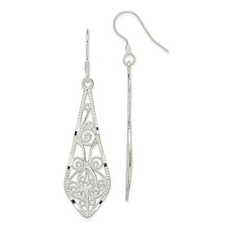925 Sterling Silver Filigree Dangle Earrings For Women 925 Sterling Silver Filigree Dangle Earrings For Women