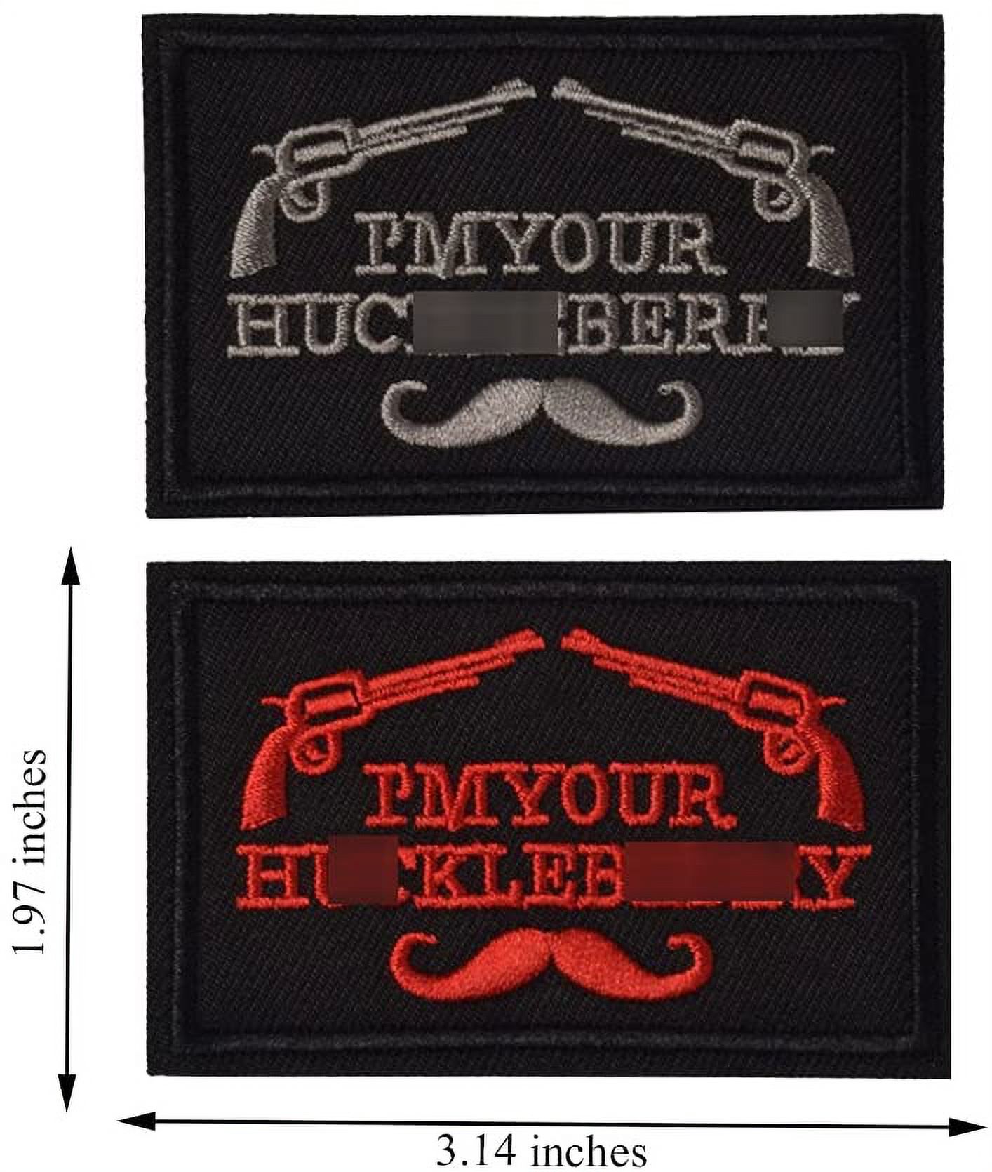 2 Pieces Patches I'm Your Huckleberry Funny Tactical Military Morale Patch  Hook & Loop Tactical Patch 