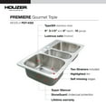 thumbnail image 4 of Houzer Premier 41 in Stainless Steel Topmount 4-hole Triple Bowl Kitchen Sink with Strainer - PGT-4322-1, 4 of 7