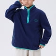 thumbnail image 2 of eczipvz Lined Zip Coat Baby Boys Jacket Hooded Outerwear Toddler Fall Winter Warm Clothes Navy,7-8 Years, 2 of 9