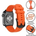 thumbnail image 3 of Rubber Watch Band Compatible with Apple watch Series Ultra 8 7 6 5 4 3 2 1 SE SE2 for Men and Women, Silicone Watch Strap with Stainless Steel Buckle for iWatch All Models, 3 of 8