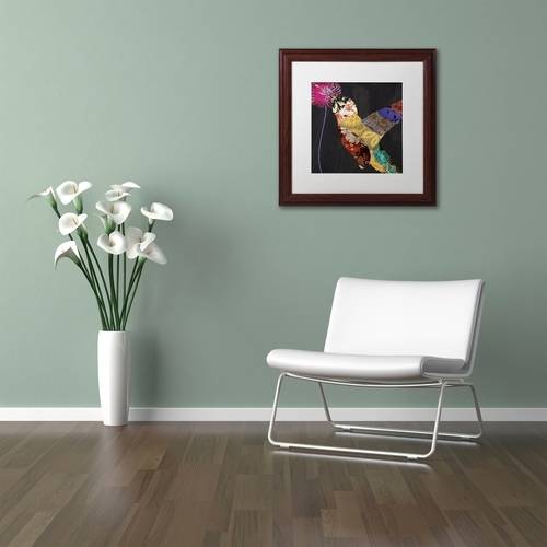 Trademark Fine Art "Hummingbird Brocade  II" Canvas Art by Color Bakery White Matte, Wood Frame