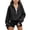 Black, variant on OOOUM Girls Half Zip Hoodie Raglan Sleeve Thumb Holes Kangaroo Pocket Solid Color Loose Fit Soft Warm Sweatshirt Top,2-3 years