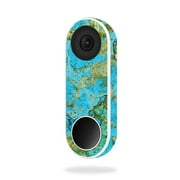 MightySkins NEHEL-Teal Marble Skin for Nest Hello Video Doorbell - Teal Marble