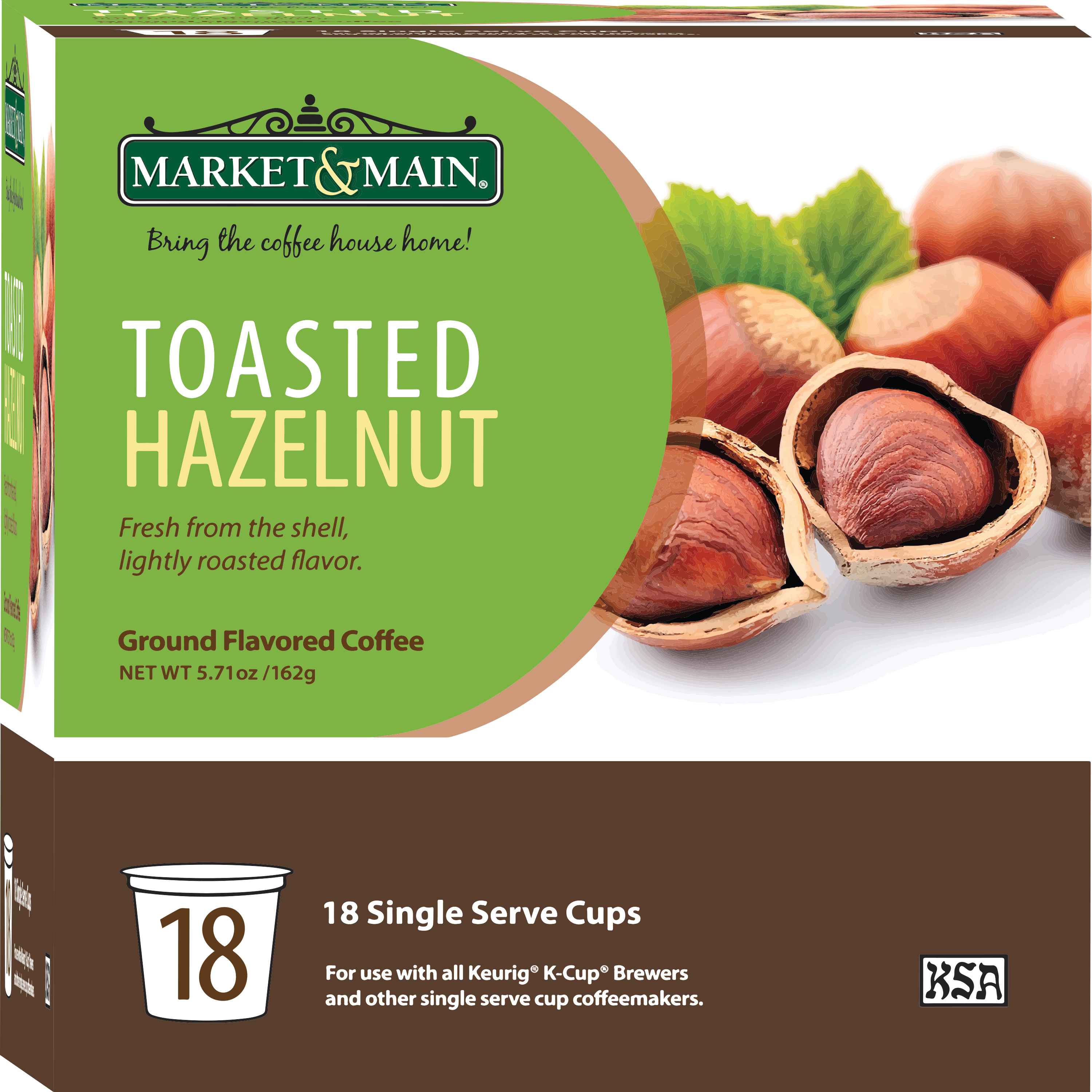 Market & Main Coffee, Toasted Hazelnut, Medium Roast, K Cups ...