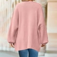 thumbnail image 5 of SnZhen Cardigan Sweaters for Women Women's Knitted Sweater Solid Color Blouses Casual Loose Fashion Cardigans Coat Pink XL, 5 of 5