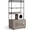 Gray, variant on Modern Hidden Cat Litter Box Enclosure with Storage Rack - Enclosed Cat Furniture - Hammock - Sisal Balls - Scratching Mat - Multi-Level Private Cat House - Gray