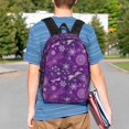 thumbnail image 4 of Easygdp Purple Snowflakes Mochila Ligera de 15 Pulgadas para Estudiantes, Mochila Cómoda para la Escuela y Viajes, Correas Ajustables, 4 of 6