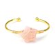 thumbnail image 1 of Xiao Hua Pulsera de cuentas hecha a mano, adecuada para hombres y mujeres, pulsera abierta de estrella de cinco puntas de piedra natural enrollada a mano (rosa + oro), 1 of 4