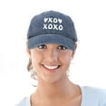 thumbnail image 5 of DALIX Hugs Kisses XOXO Hat Womens Embroidered Baseball Cap in Washed Navy Blue, 5 of 6