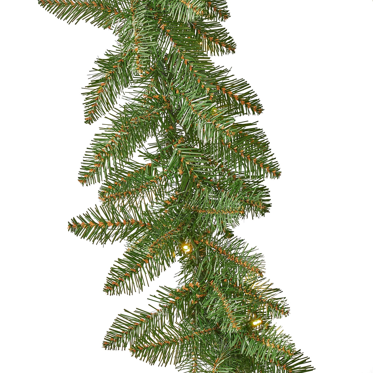 Kepooman 9 Foot Dunhill Garland Fir Pre Lit LED Artificial Christmas Garland with 50 Warm White LED Lights with Timer-Battery Operated-Outdoor, 260 Tips, Green Kepooman 9 Foot Dunhill Garland Fir Pre Lit LED Artificial Christmas Garland with 50 Warm White LED Lights with Timer-Battery Operated-Outdoor, 260 Tips, Green