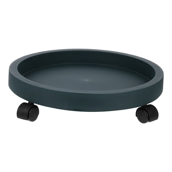 Hemoton Round Plant Tray With Wheels Rolling Plant Stand With Casters Heavy Duty Mobile Flowerpot Base Plastic Drip Tray For Outdoor Indoor Planter