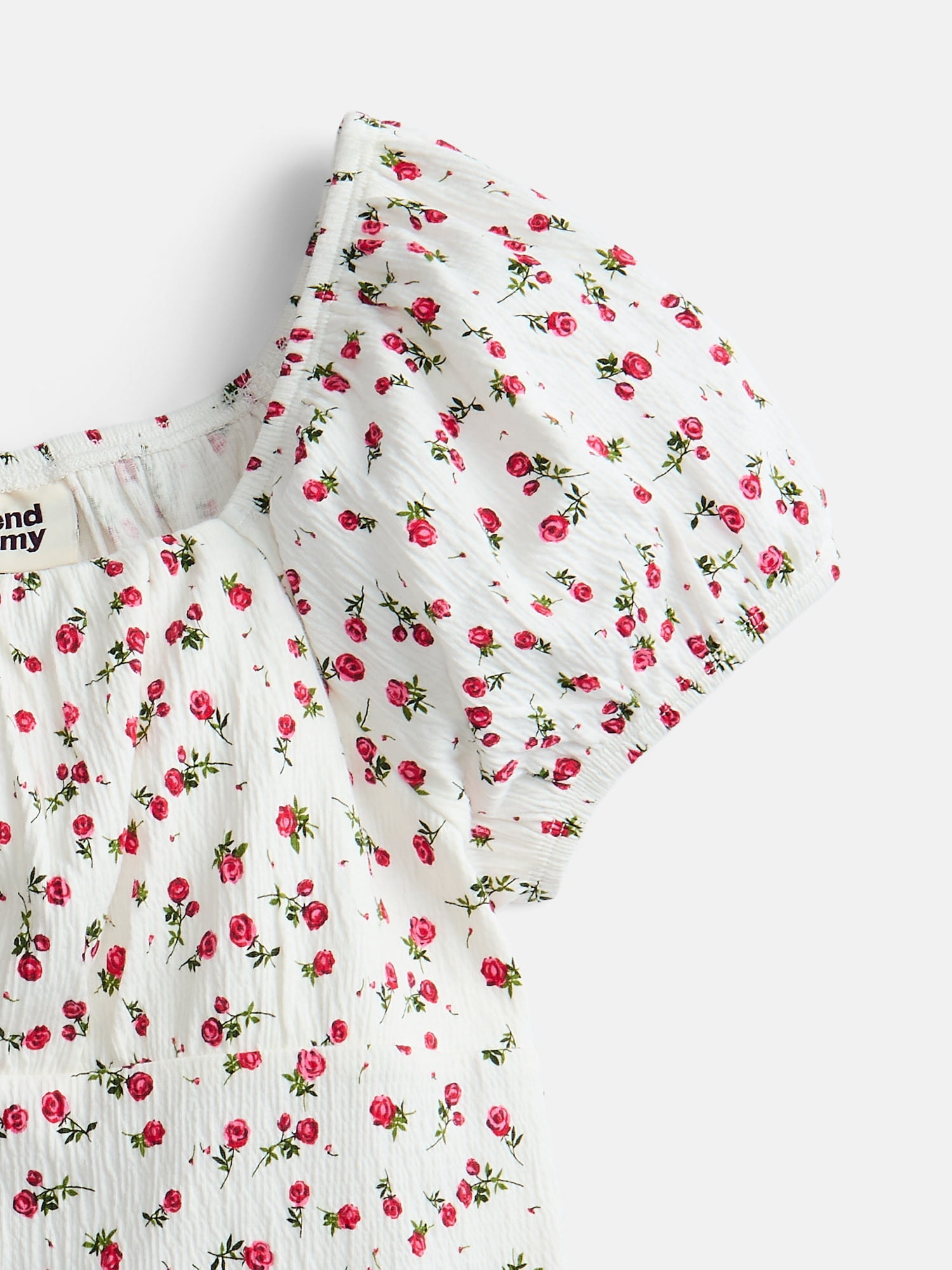 Weekend Academy Girls Printed Top with Puff Sleeves, Sizes 4-18