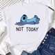 thumbnail image 3 of Camiseta divertida de Stitch Not Today para mujer, ropa de verano con dibujos animados Y2k Stitch, camiseta informal, camisetas de moda para mujer, 3 of 5