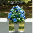 thumbnail image 4 of Sympathy Silks Artificial Cemetery Flowers -Light Blue Mum and Royal Blue Rose Bouquet, 4 of 6