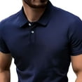 thumbnail image 4 of ZunFeo Mens Performance Polo Shirt Moisture Wicking Quick Dry Slim Fit Short Sleeve Golf Top for Men Daily Wear Work Casual Navy,Size M, 4 of 5
