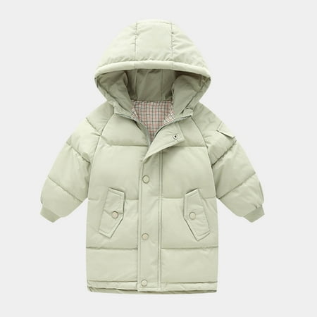 

ZKCCNUK Toddler Kids Baby Boys Girls Fashion Cute Solid Color Windproof Padded Clothes Jacket Hooded Coat Christmas Gifts for Family
