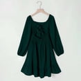thumbnail image 5 of Edvintorg Long Sleeve Dresses for Girls Tie Back Dress Square Neck A-Line Princess Dresses Size 4-13, 5 of 7