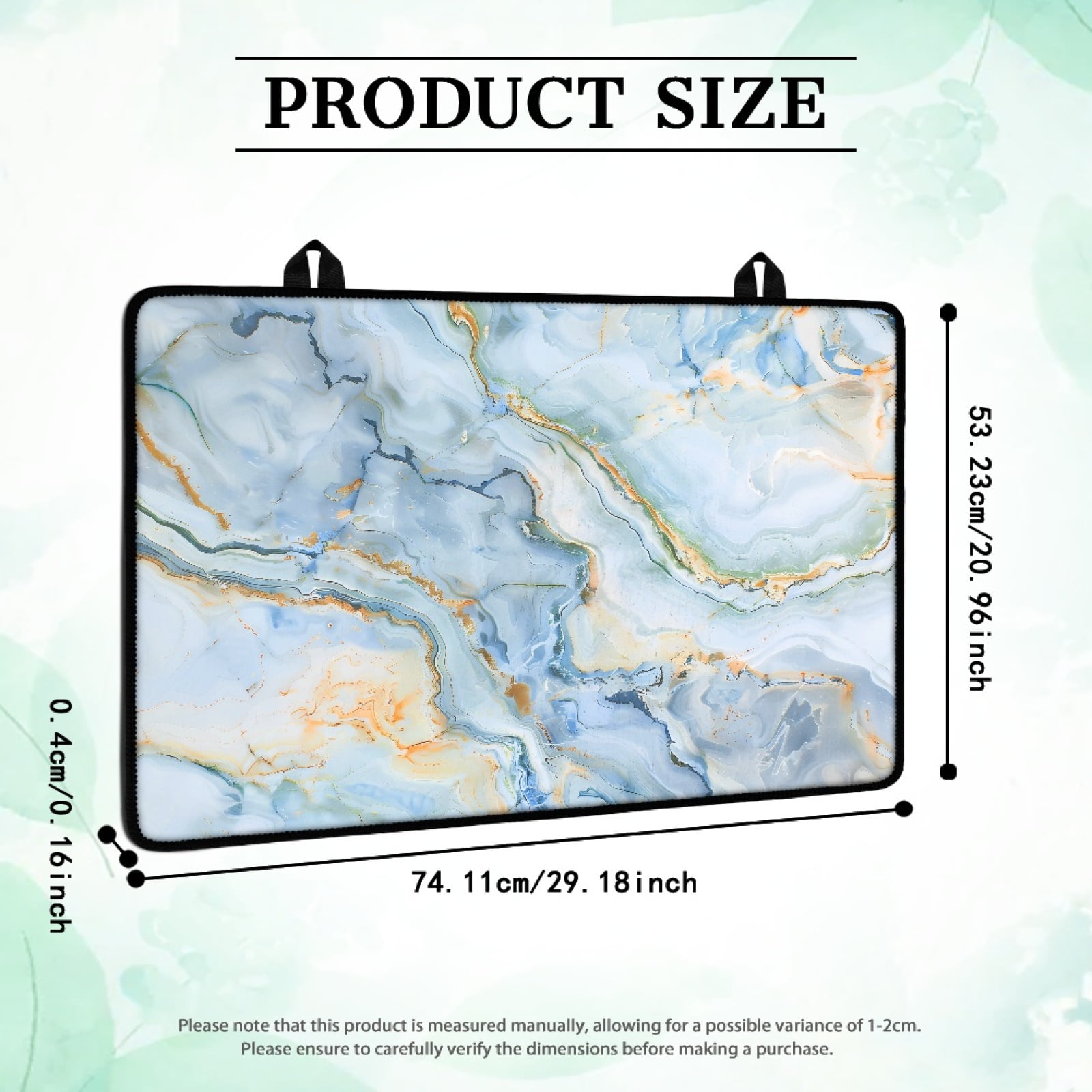 Renewold Stove Top Cover Protector Glass Stove Guard Anti-slip Scratch Resistant Cooktop Protector Range Cover Extra Counter Space, 29'' x 21'', Baby Blue Gold Marble
