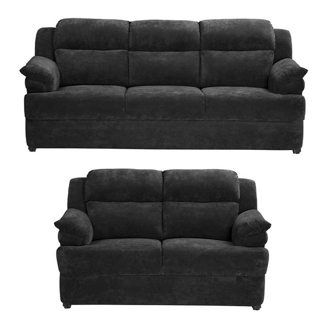 Sala 3-2 TRINITY Kendra ( Sofá, Love Seat ) Gris Oscuro Para Sala