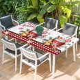 thumbnail image 2 of Merry Christmas Table Cloths for 6 Foot Rectangle Tables, Ice Cream Snowflakes Candy Pine Needles Patio Waterproof Elastic Fitted Tablecloths, Washable Rectangular Table Cover for Camping, 2 of 8
