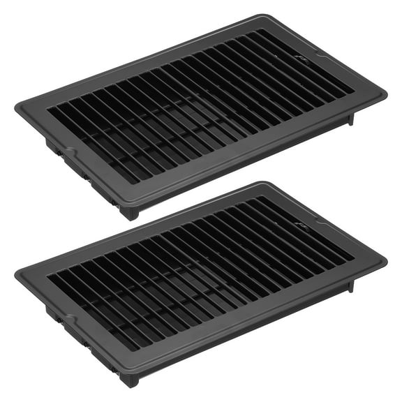 Uxcell 10 x 6 Inch Floor Register, 2pcs Heavy Duty Air Vent Cover Adjustable Floor Grates, Black