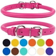thumbnail image 1 of CollarDirect Rolled Leather Dog Collar for Large Dogs, Pink, 1 of 7