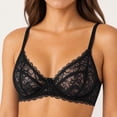 thumbnail image 2 of Iugvhana Push-Up Bras for Women Lace Sheer Bra Lift Breathable Comfortable Everyday Bra, Floral Trim Soft Full Coverage Daily Bras Black XL, 2 of 6