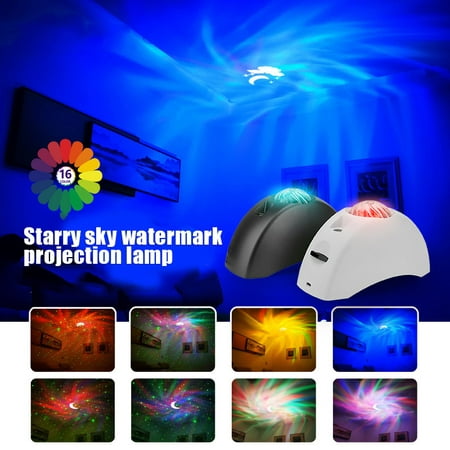 

Night Light Star Sky Ocean Music Player Projector Light Sleep Romantic LED USB Aurora Starry Lamp White US Plug