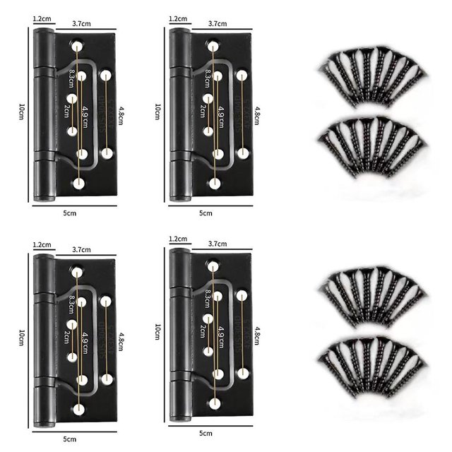 Bisagras de acero inoxidable CHAO 4 piezas negras 4 x 3 x 2,5 cm para muebles del hogar