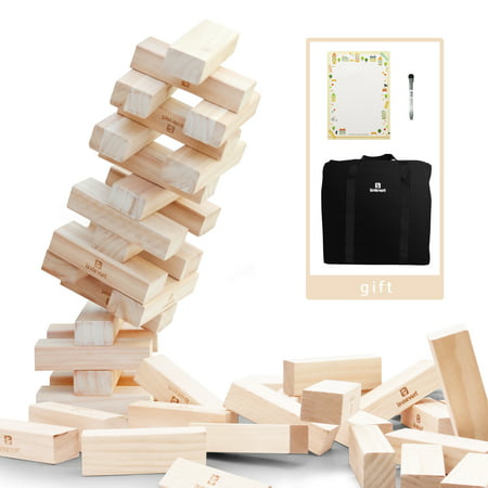 Lavievert Giant Toppling Game Wooden Blocks, Timbers Stacking Blocks