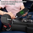 thumbnail image 2 of Car Leather Cup Holder Gap Bag, Premium Leather Console Storage Box, Anti-Drop Car Seat Gap Filler Organizer for Phones Glasses Keys Cards (Passenger Side, Red), 2 of 6