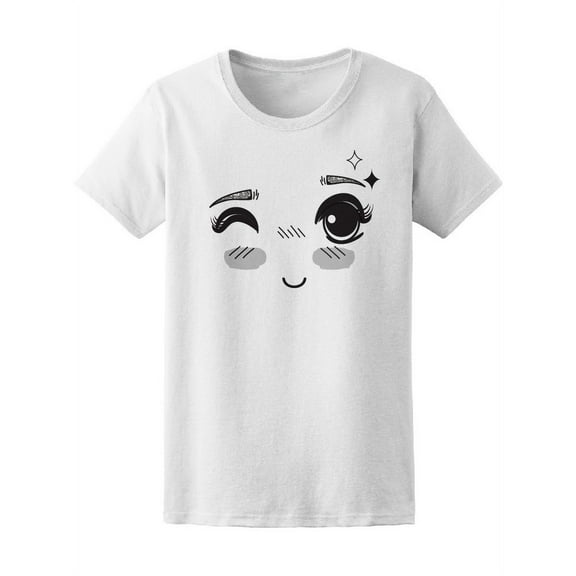 Anime Kawaii Cute Eye Expression T-Shirt Women -Image by Shutterstock, Female x-Large