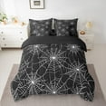 thumbnail image 2 of Manfei Spider Web Twin Bedding Sets 7pcs, Happy Halloween Bedding Comforter Set for Boys Girls, Black and White Sheet Sets, Microfiber Bedroom Decor, 2 of 8