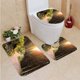 thumbnail image 1 of ABPHQTO Camino forestal bajo los rayos del sol al atardecer Juego de alfombras de baño de 3 piezas Alfombra de baño Alfombra de contorno y tapa de inodoro, 1 of 2