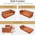 thumbnail image 4 of AENKYO 70-in Teddy Velvet Foldable Futon Sofa Bed, 3-in-1 Adjustable Sleeper Couch, Orange, 4 of 10