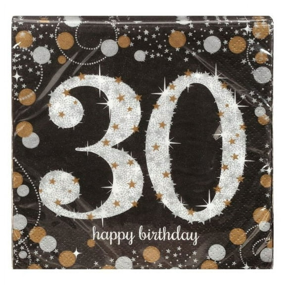 Sparkling Celebration 30th Birthday Beverage Napkins (16)