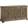 thumbnail image 1 of ACME Table Console en Bois Gravé avec 4 Portes en Chêne, 1 of 7