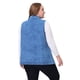 thumbnail image 4 of Chaquetas de talgrande pamujer Chaleco de mezclilinformal con solade cambray Azul medio 1X, 4 of 5