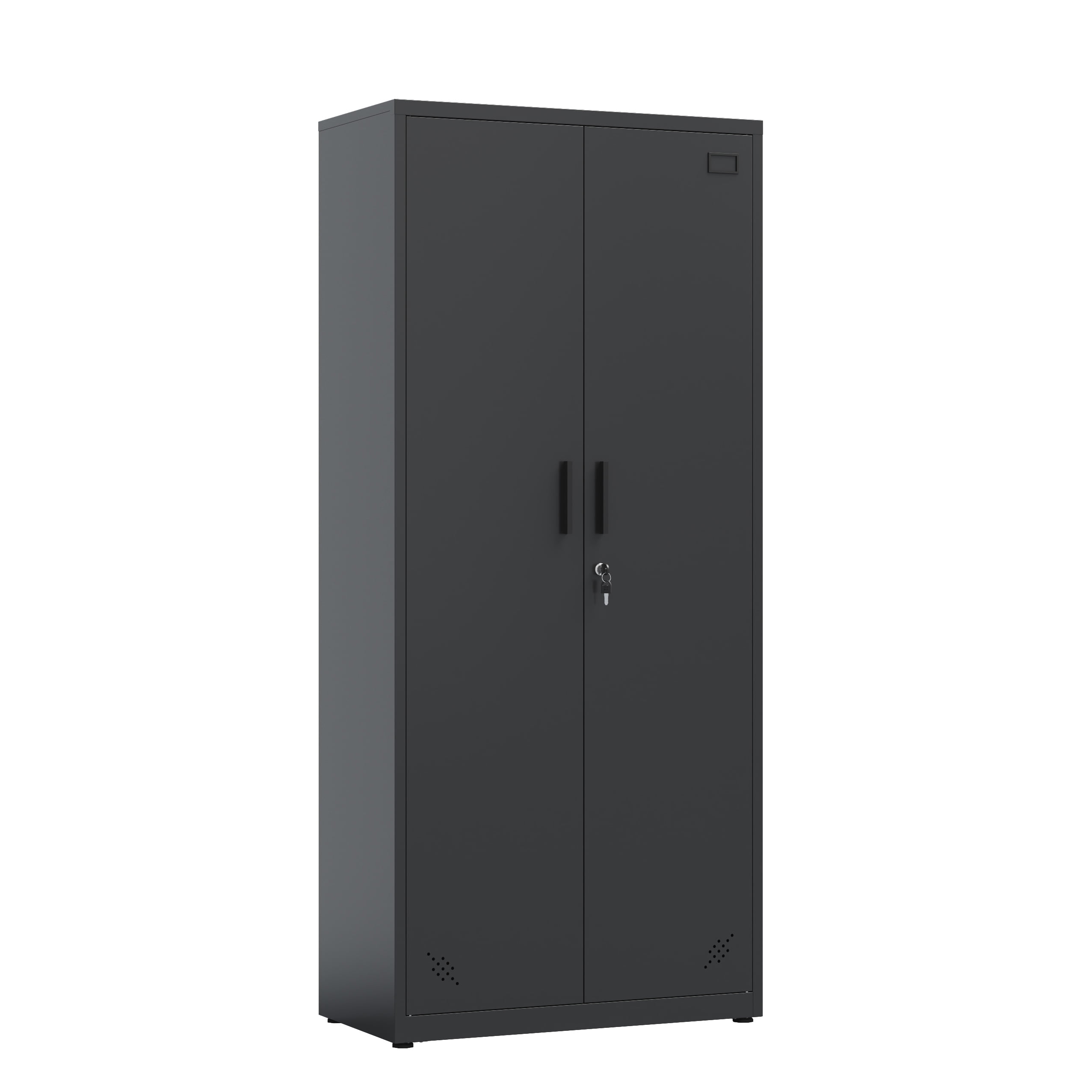 High Storage Cabinet with 2 Doors and 4 Partitions to Separate 5 Storage Spaces, Home/ Office