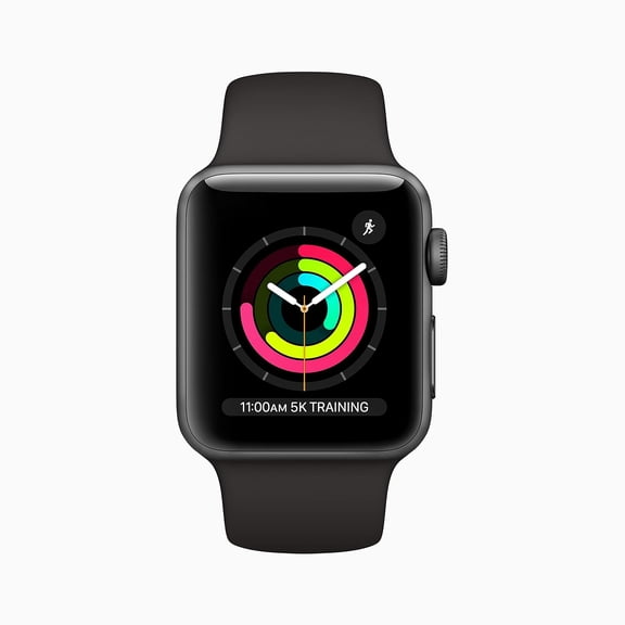 Restored Apple Watch Series 3 (GPS+Cellular, 38mm) - Space Gray Aluminum Case - Black Sport Band (Refurbished)