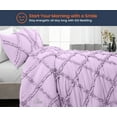 thumbnail image 2 of Super King Plus Comforter Diamond Ruffle Lilac 300 GSM Plush Siliconized Microfiber Fill Duvet Insert With 1000 Thread Count Egyptian Cotton Shell Fluffy with Piping & Pillowcases, 2 of 8